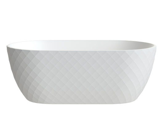 Minara 1590 x 740 x 590 Textured Oval Freestanding Bath