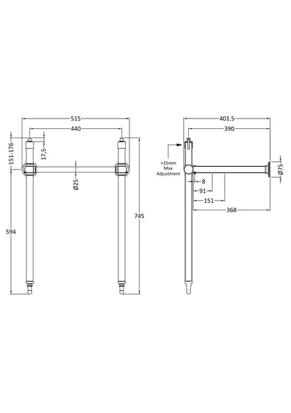 Hudson Reed Richmond Chrome Washstand