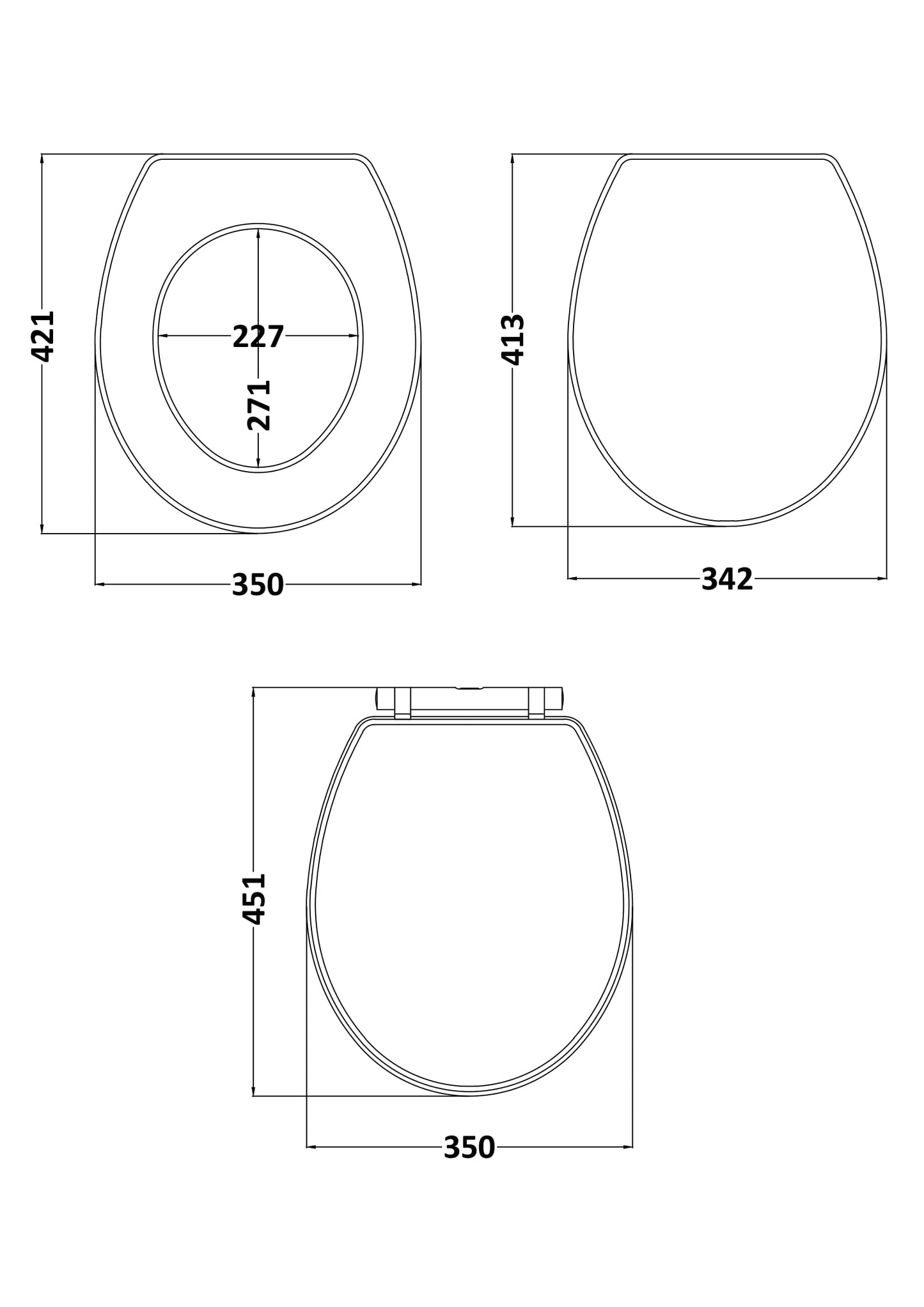 Hudson Reed Richmond Traditional Round Soft Close Toilet Seat With Quick Release Hinge