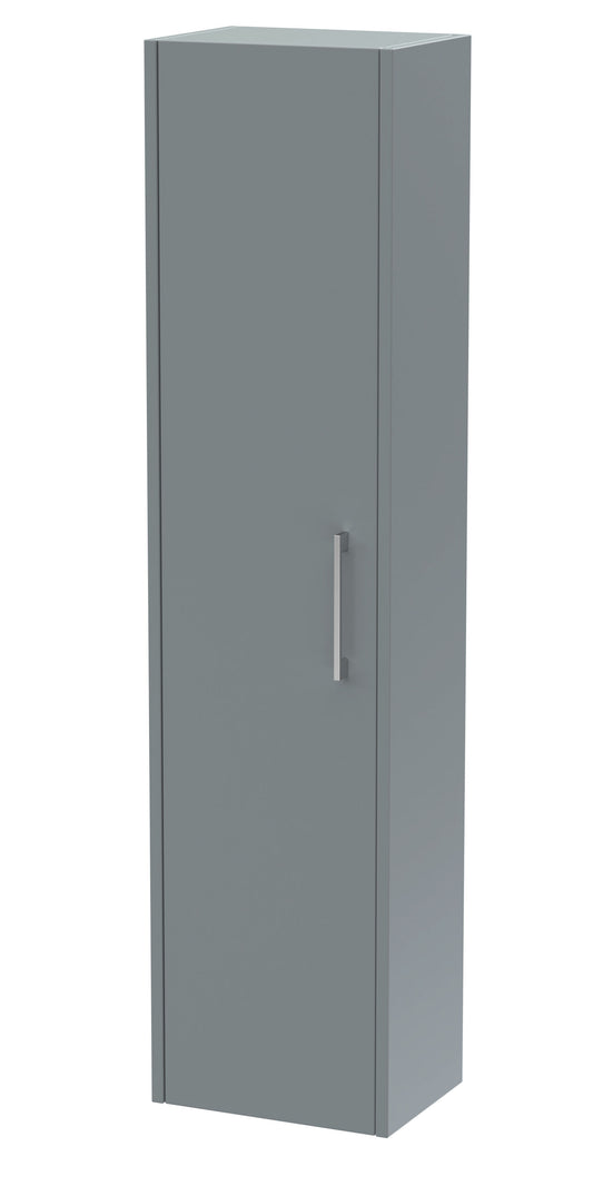 Hudson Reed Juno 350mm 1 Door Coastal Grey Wall Hung Tall Cabinet With Handles