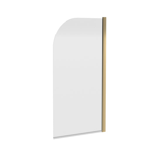 Nuie Pacific 790mm Semi-Frameless Brushed Brass Bath Screen