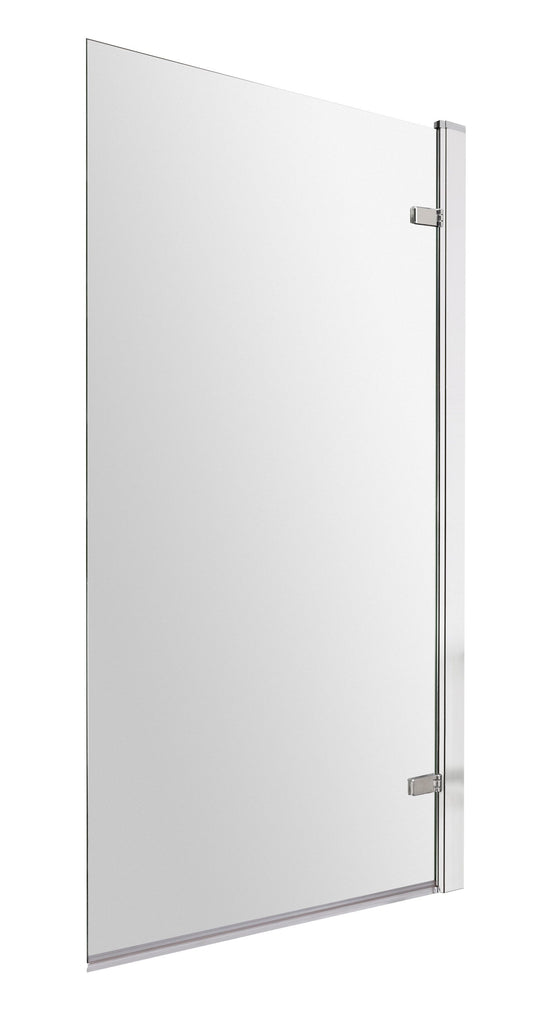 Nuie 830mm Semi-Frameless Chrome Hinged Bath Screen