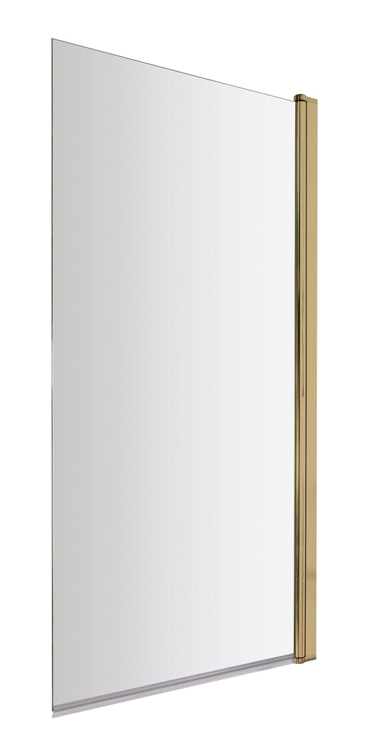 Nuie 790mm Semi-Frameless Brushed Brass Bath Screen