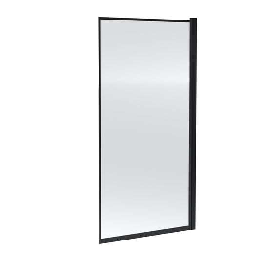 Nuie 790mm Framed Matt Black Bath Screen
