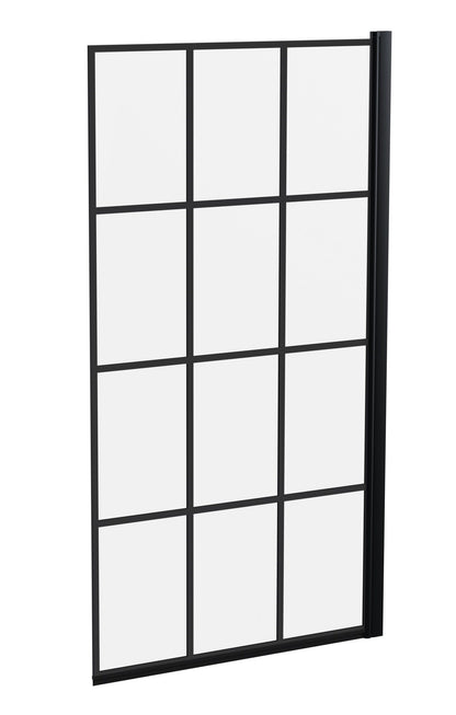 Nuie 790mm Framed Matt Black Bath Screen
