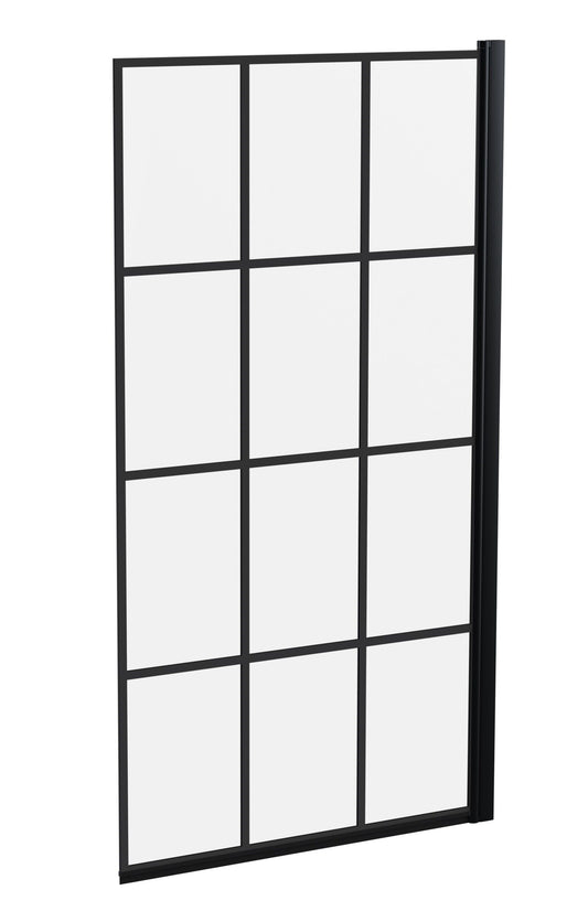 Nuie 790mm Framed Matt Black Bath Screen