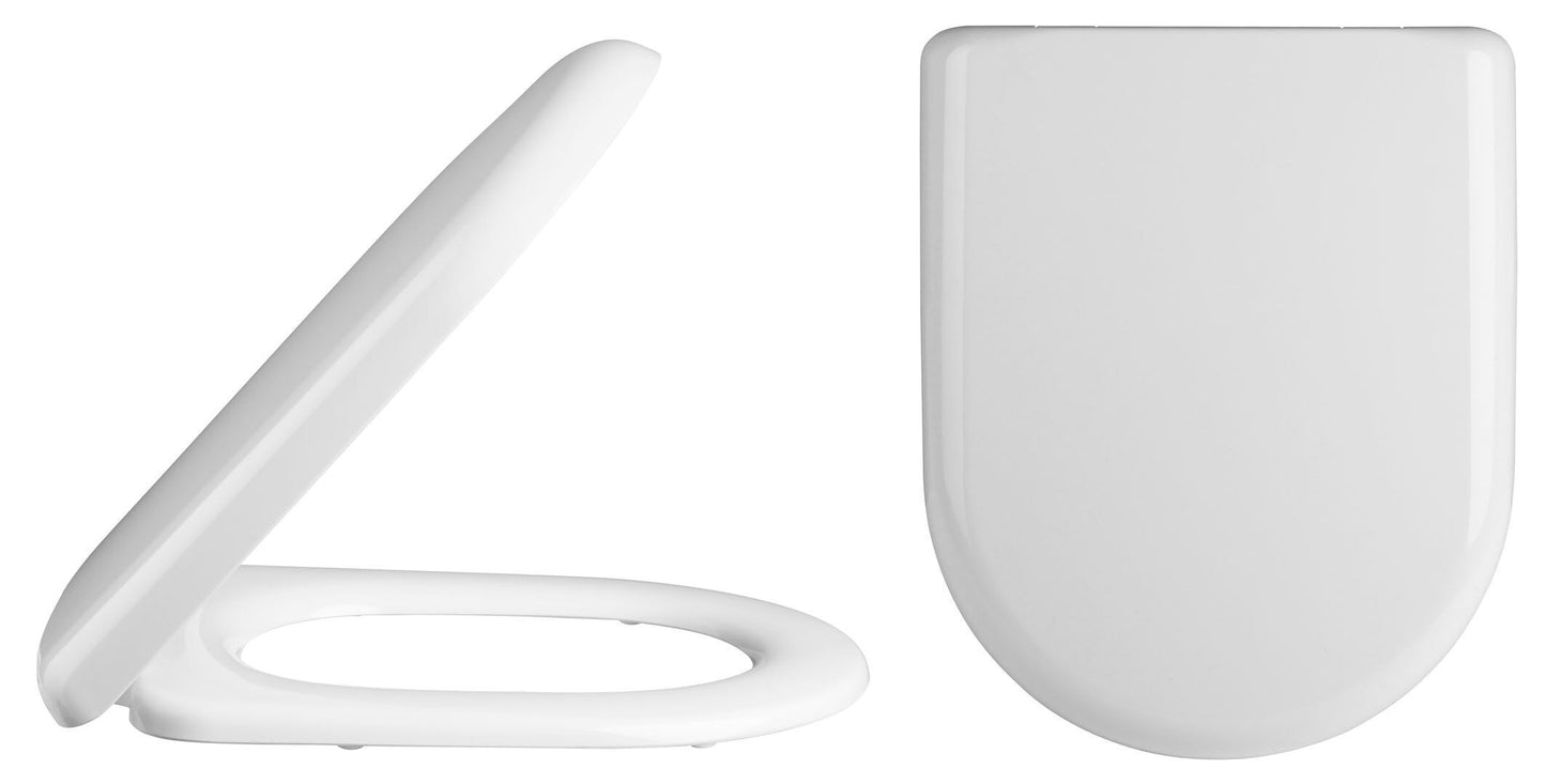 Nuie D-Shaped Soft Close Toilet Seat With Top Fix Hinge