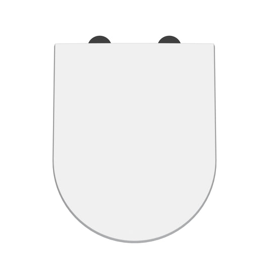Nuie D-Shaped Soft Close Toilet Seat With Top Fix Hinge