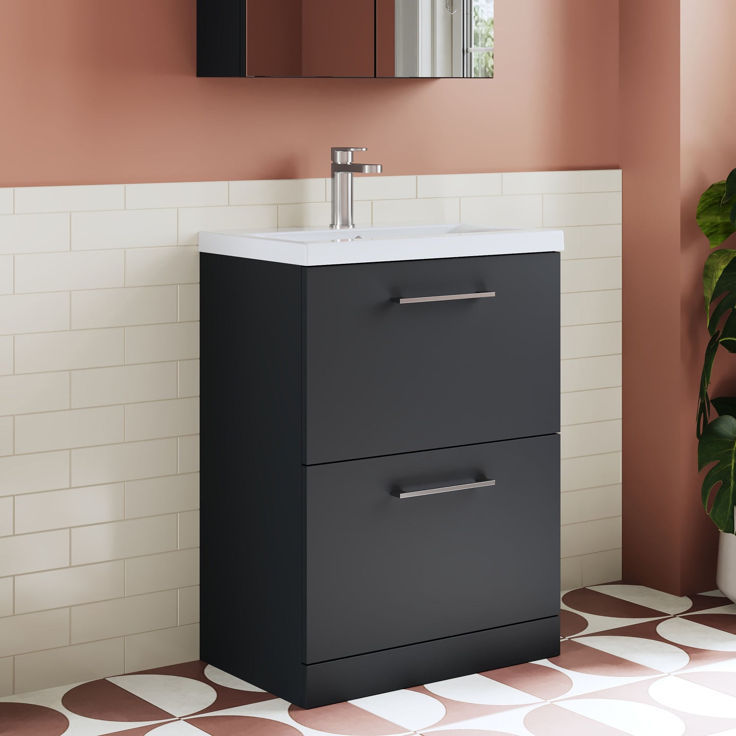 600mm Floor Standing 2 Drawer Unit (365 Deep)