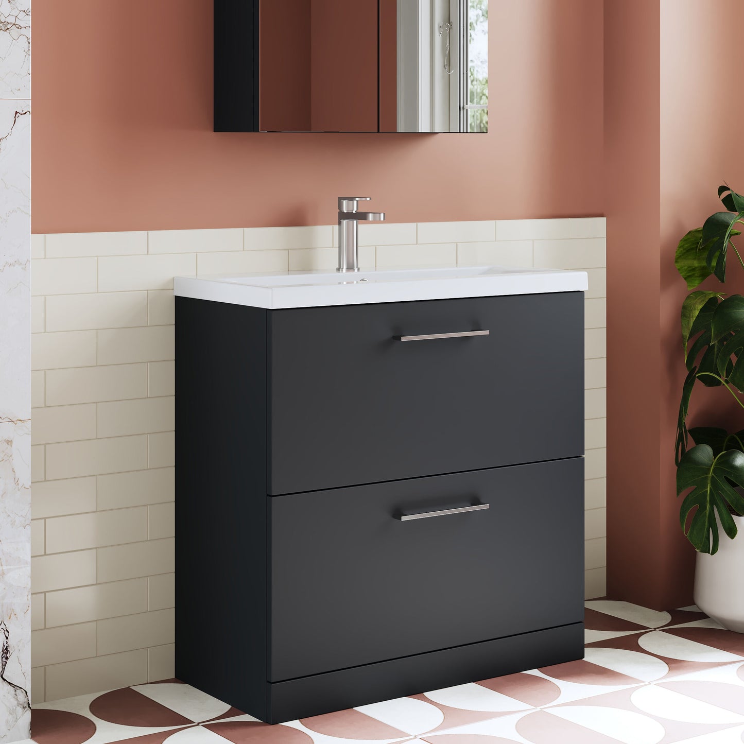 800mm Floor Standing 2 Drawer Unit (365 Deep)