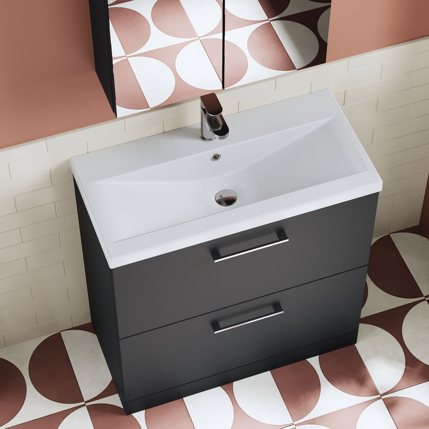 800mm Floor Standing 2 Drawer Unit (365 Deep)