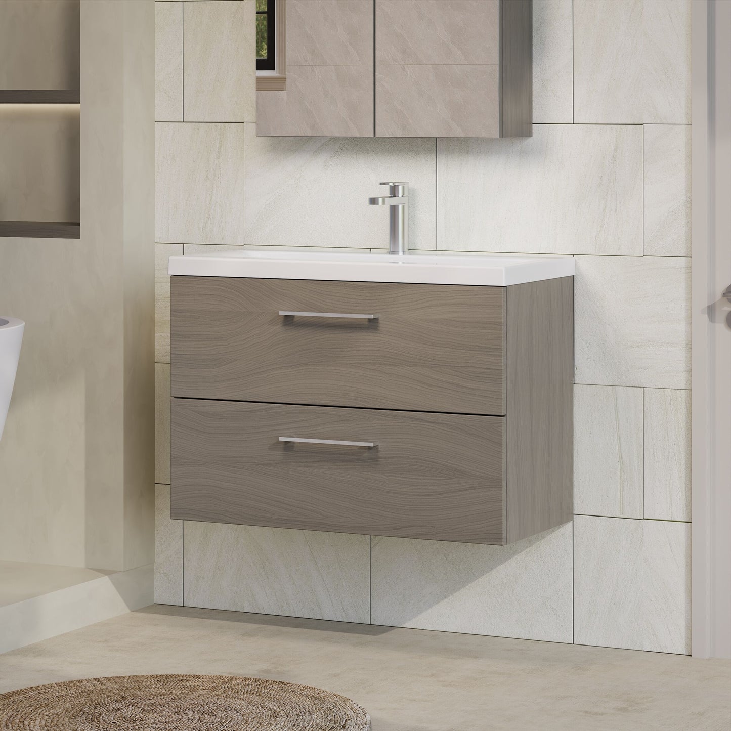 Arno 800mm Wall Hung 2-Drawer Unit