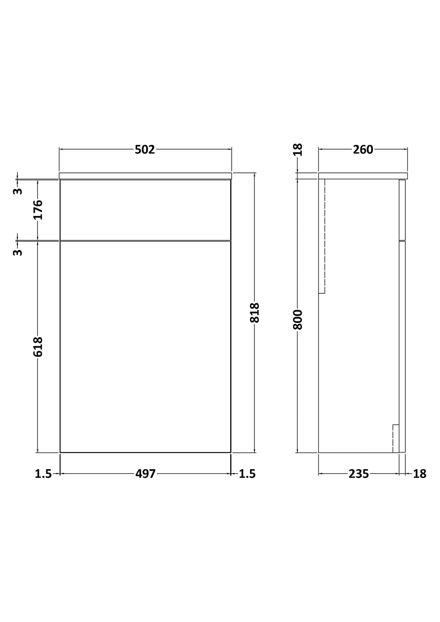 Nuie Arno 500mm Solace Oak Floor Standing Compact WC Unit