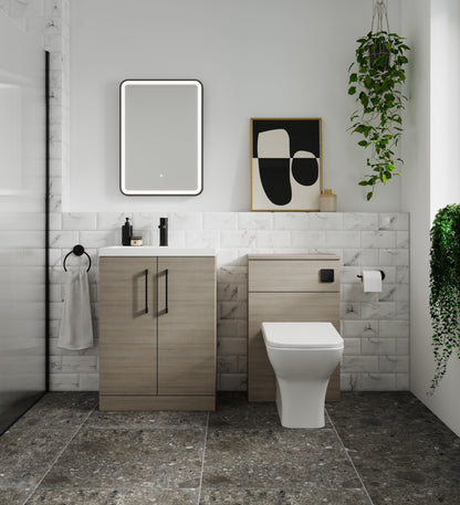 Nuie Arno 500mm Solace Oak Floor Standing Compact WC Unit