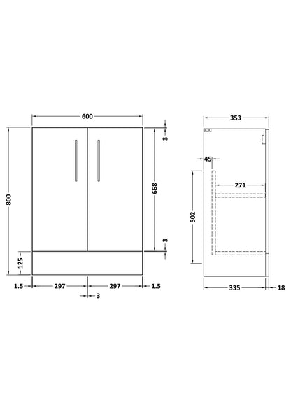600 FS 2-Door Unit (335 Deep)