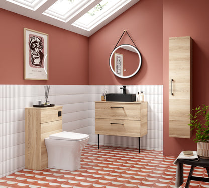 Nuie Arno 500mm Bleached Oak 235mm Deep Floor Standing WC Unit