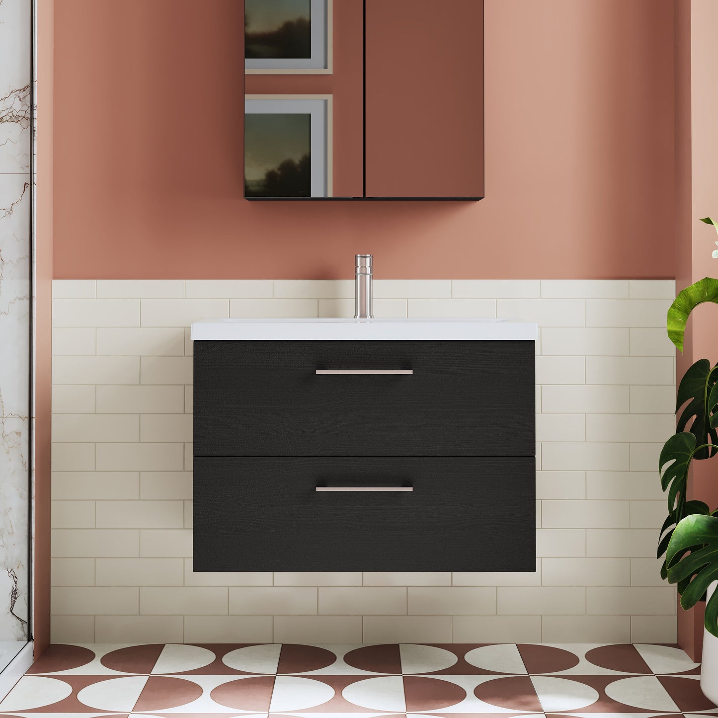 Arno 800mm Wall Hung 2-Drawer Unit