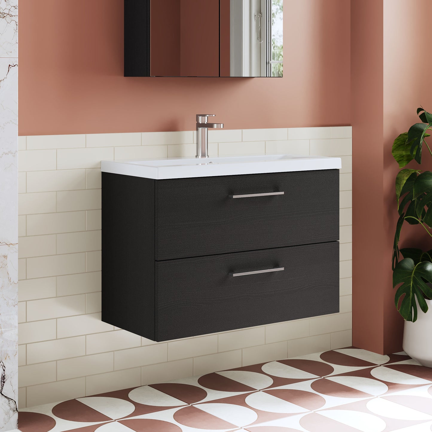 Arno 800mm Wall Hung 2-Drawer Unit