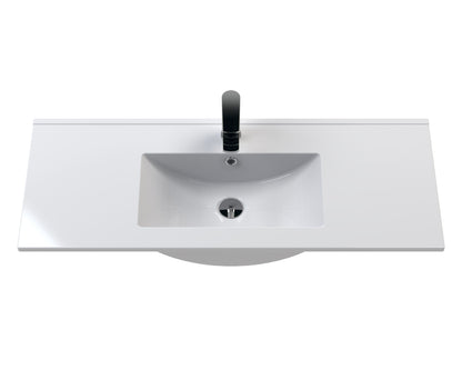 Furniture Minimalist Slimline Ceramic Basin 1 Tap Hole 1000mm