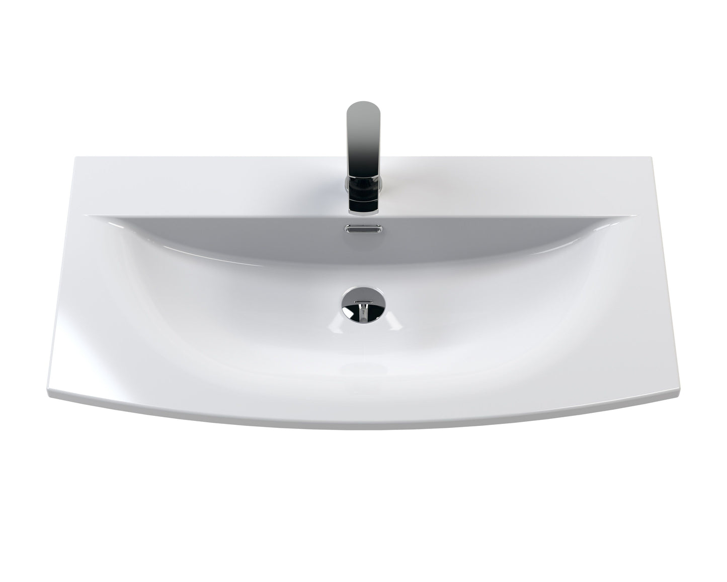 Furniture Curved Ceramic Basin 1 Tap Hole 800mm