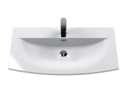 Furniture Curved Ceramic Basin 1 Tap Hole 800mm