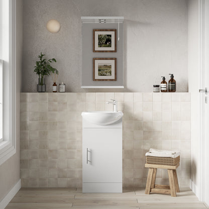 Mayford Floor Standing Single Door Cloakroom Vanity Unit with Ceramic Basin 400mm
