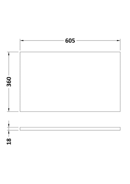 Hudson Reed Fusion 600mm WC Unit Worktop