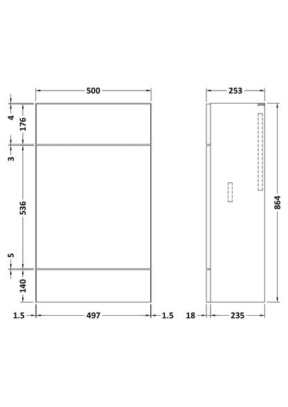 Hudson Reed Fusion 500mm Bleached Oak Floor Standing Compact WC Unit