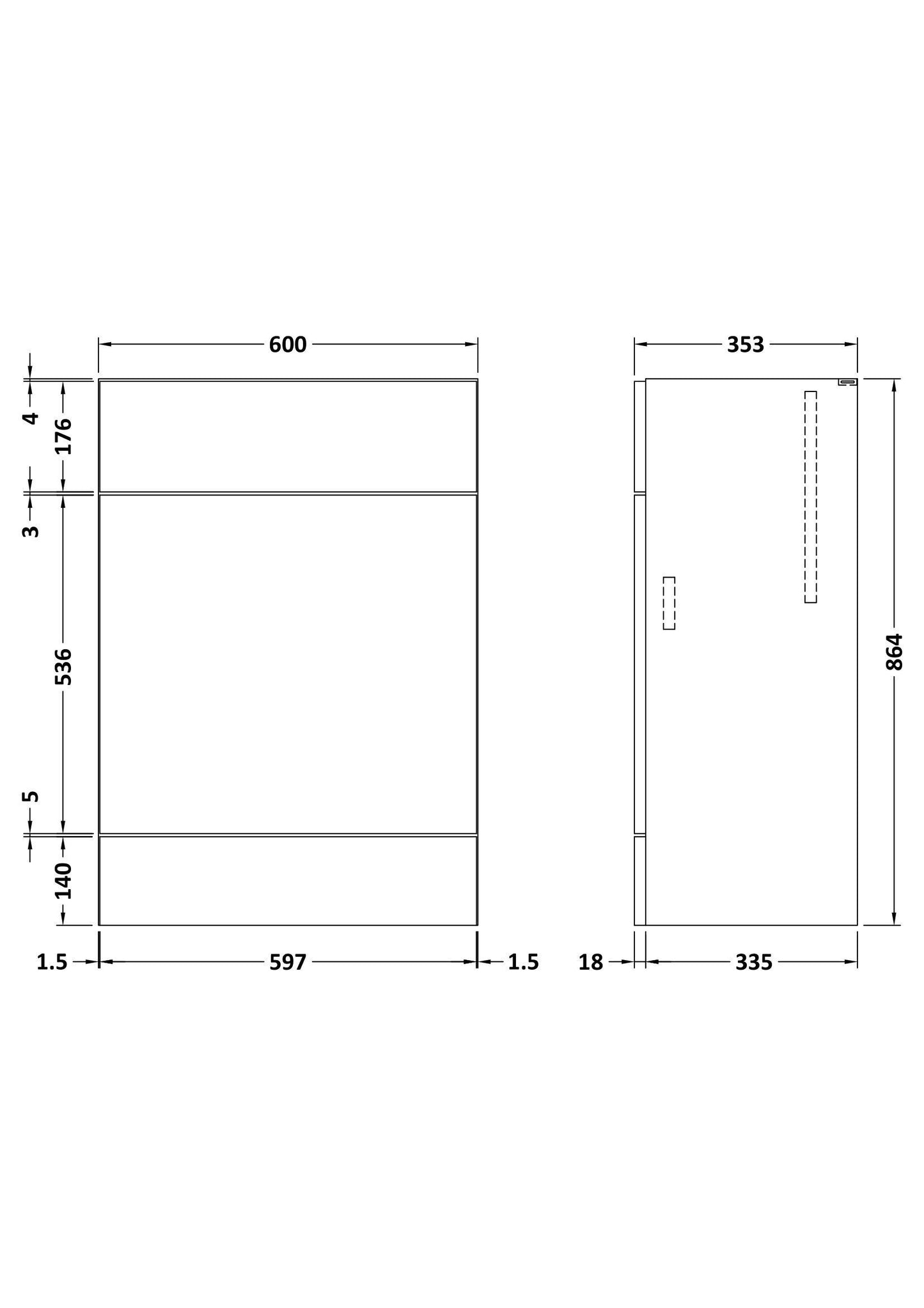 Hudson Reed Fusion 600mm Bleached Oak Floor Standing WC Unit