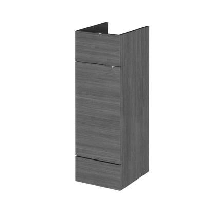 Hudson Reed Fusion 300mm 1 Door Drawer Graphite Grey Woodgrain Floor Standing Cabinet With Handles