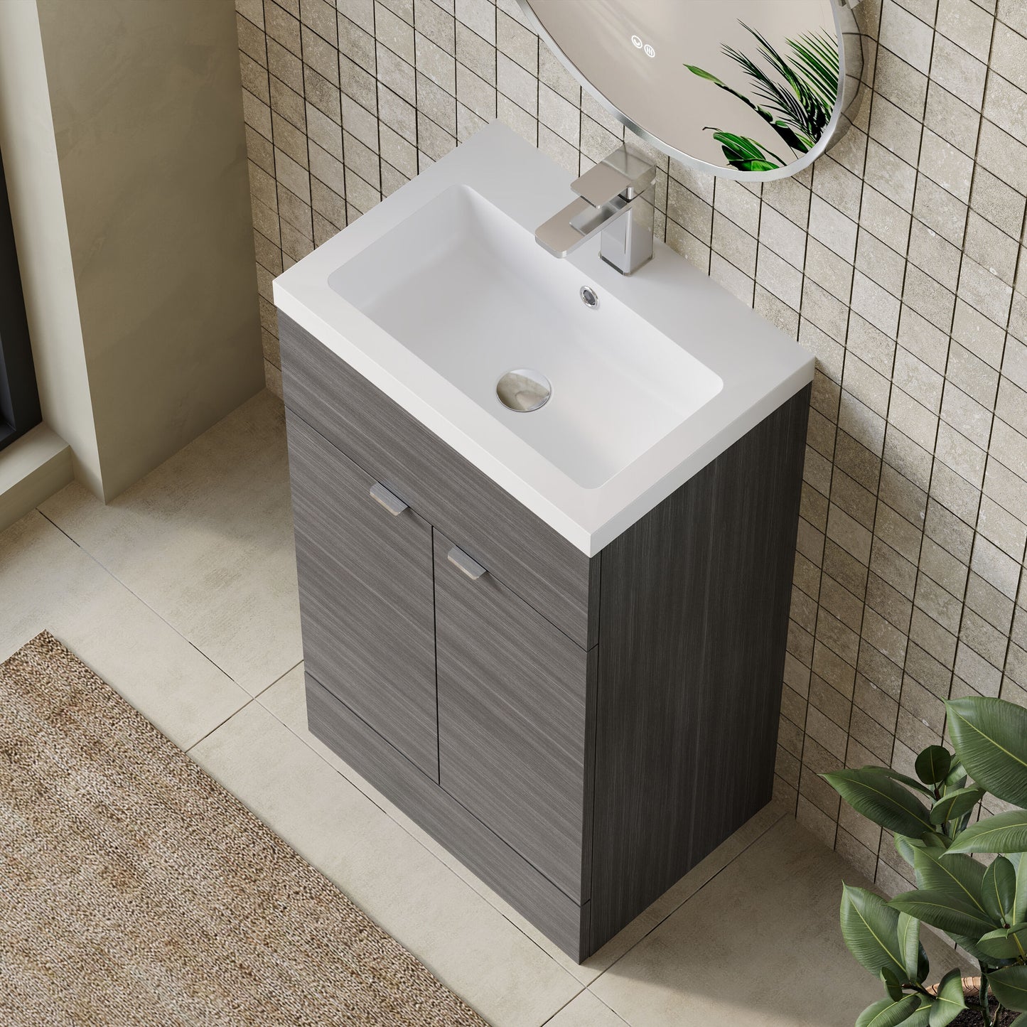 Fusion Wall Hung 2 Door Vanity Unit 600mm