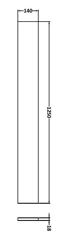 Hudson Reed Fusion 1250mm Black Woodgrain MFC Plinth