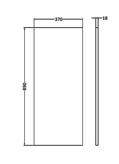 Hudson Reed Fusion 370x18mm Black Woodgrain MFC Decorative End Bath Panel