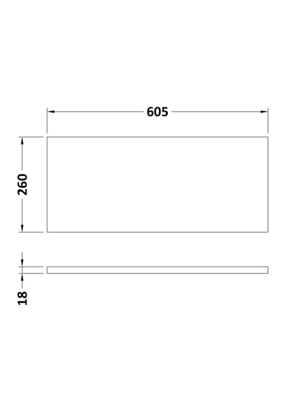 Hudson Reed Fusion 600mm Compact Gloss Grey Worktop