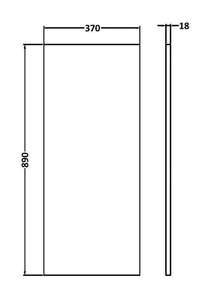 Hudson Reed Fusion 370x18mm Gloss Grey MFC Decorative End Bath Panel