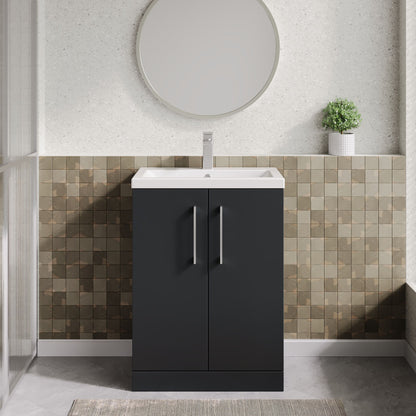 Nuie Arno 600mm Floor Standing 2 Door Vanity Unit with Basin