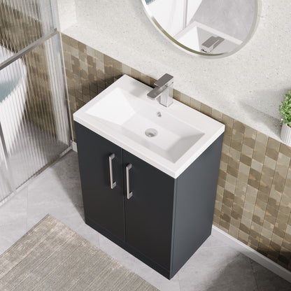 Nuie Arno 600mm Floor Standing 2 Door Vanity Unit with Basin