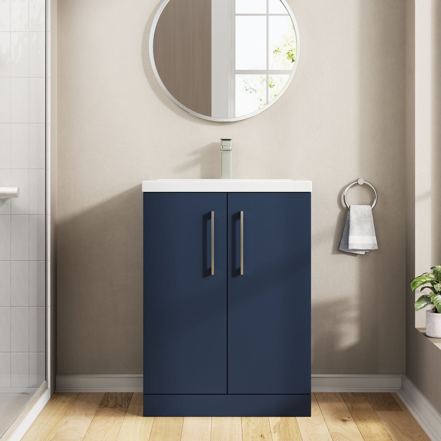 Nuie 600mm Floor Standing 2-Door Vanity Unit With Basin