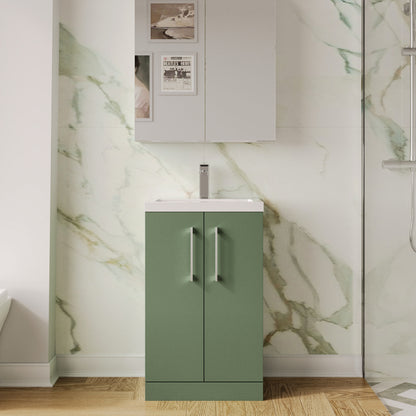 Arno Compact 500mm Floor Standing 2-Door Vanity & Polymarble Basin