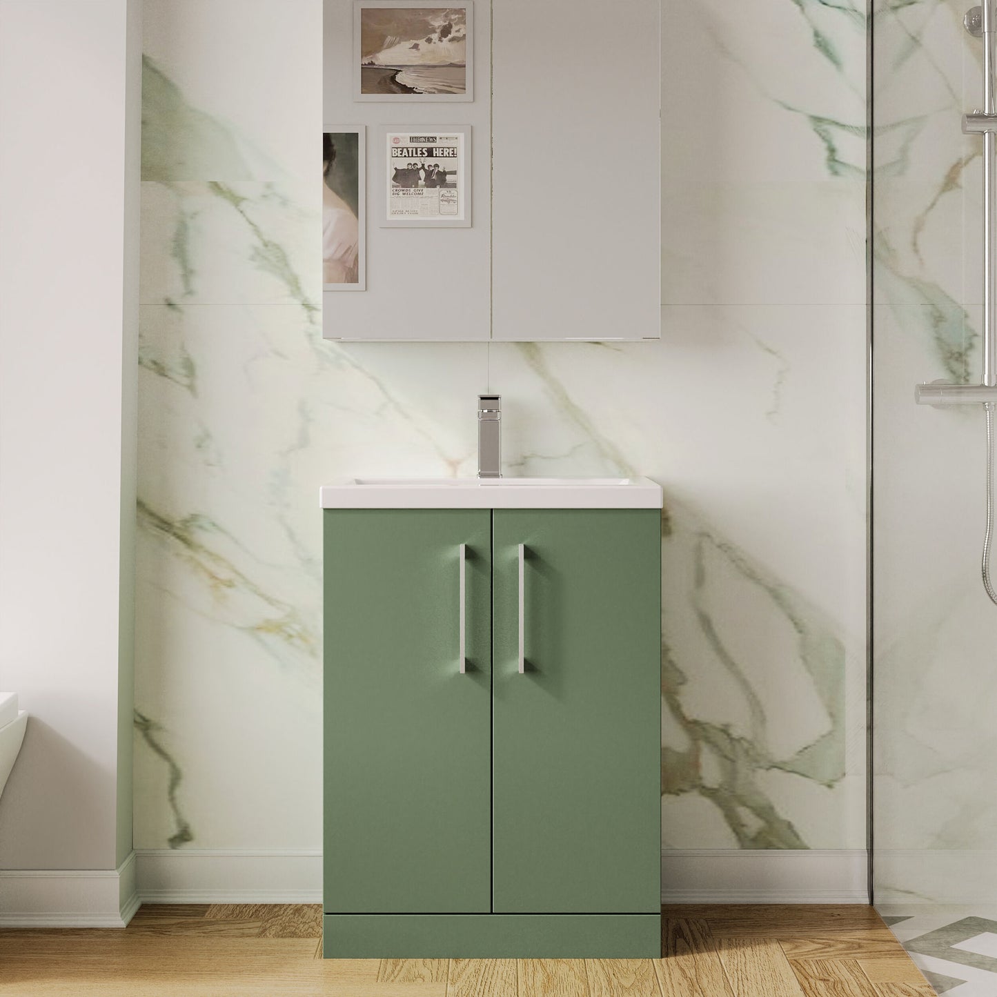 Arno Compact 600mm Floor Standing 2 Door Vanity & Ceramic Basin