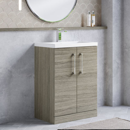Arno Compact 600mm Floor Standing 2-Door Vanity & Polymarble Basin