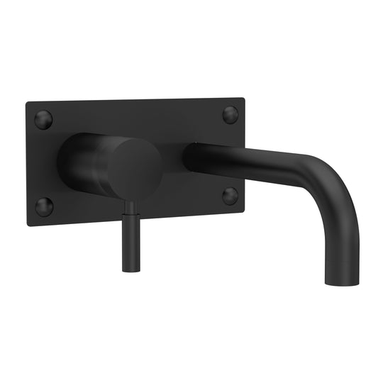 Tec Single Lever Wall Mounted Basin Bath Filler Matt Black