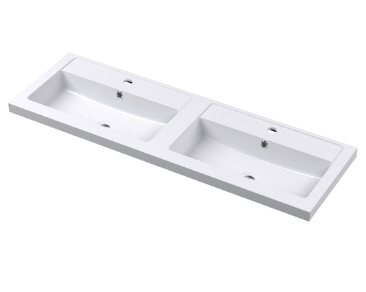 1200mm Double Polymarble Mid-Edge Basin