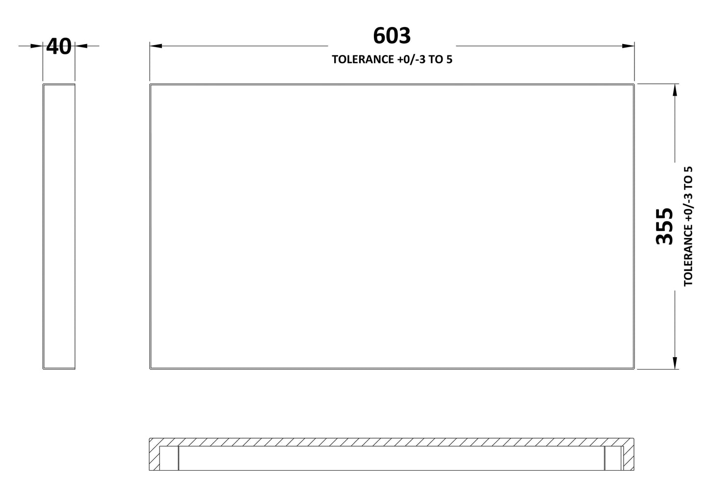 Hudson Reed Fusion 600mm Worktop