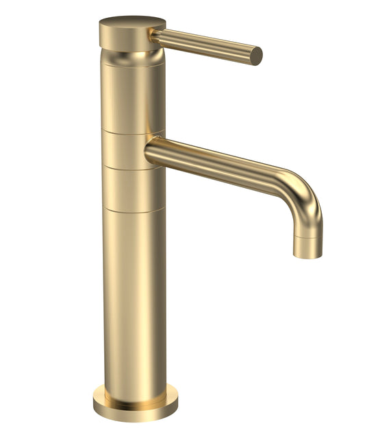 Tec Single Lever High Rise Mixer Brushed Brass