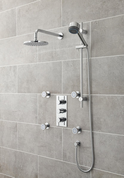 Round Showers Triple Thermostatic Shower Valve With Diverter