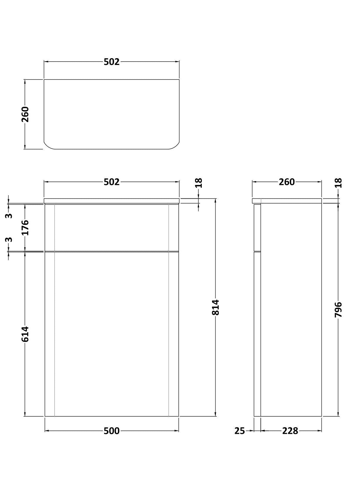 Nuie Core 500mm Soft Black Floor Standing Concealed Cistern WC Unit