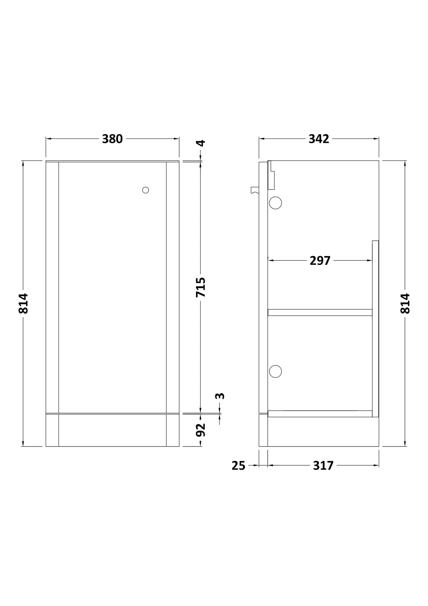 Components Floor Standing 1 Door Unit, 400mm