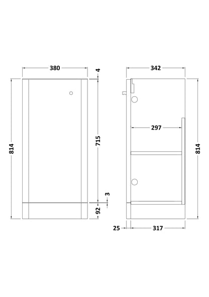 Components Floor Standing 1 Door Unit, 400mm