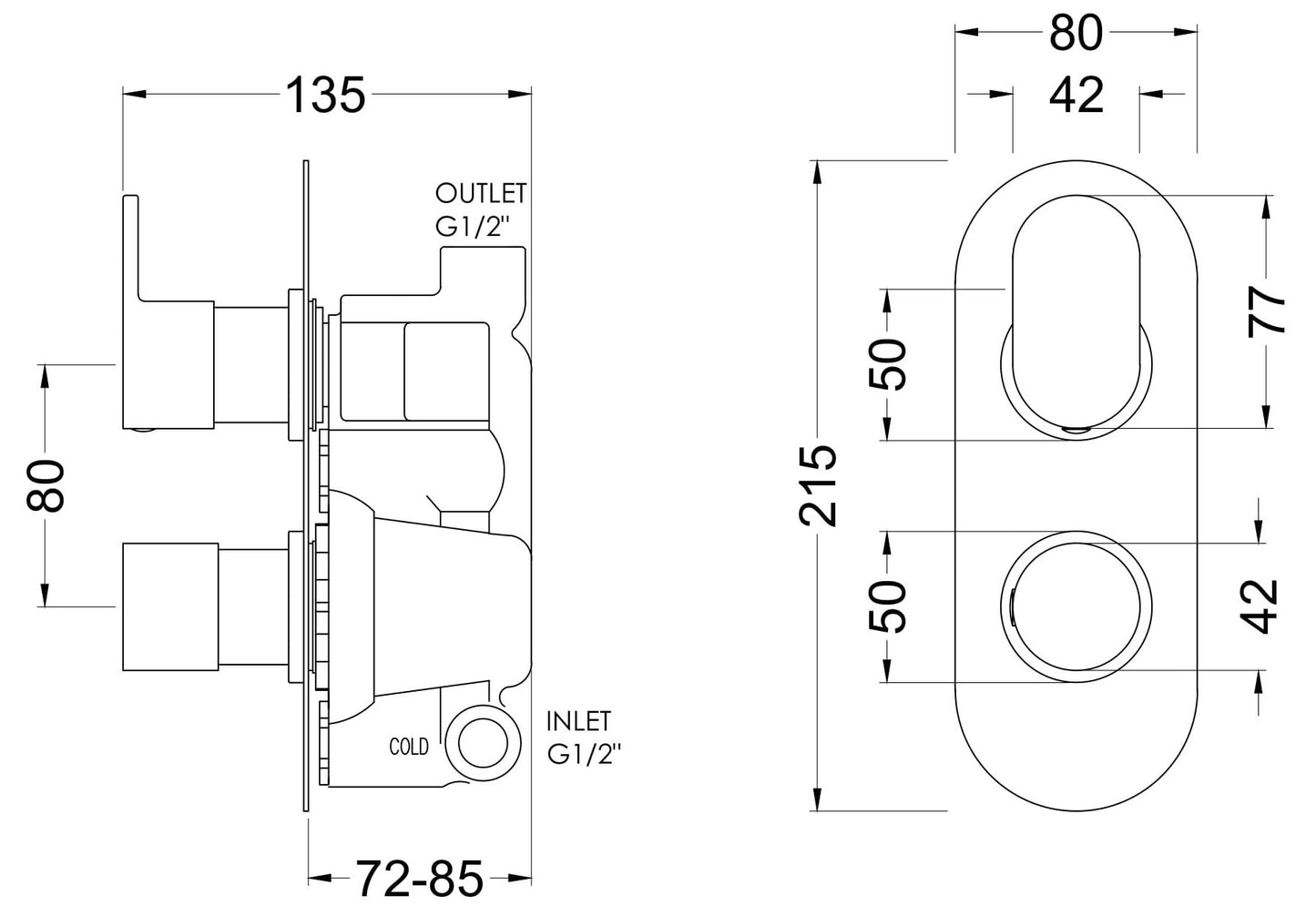 Reign Twin Thermostatic Shower Valve